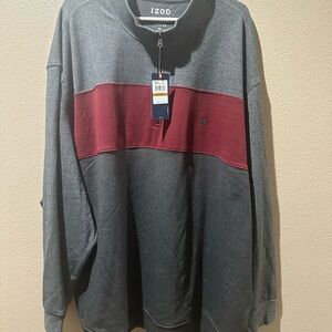 Izod Charcoal and Burgundy Pullover